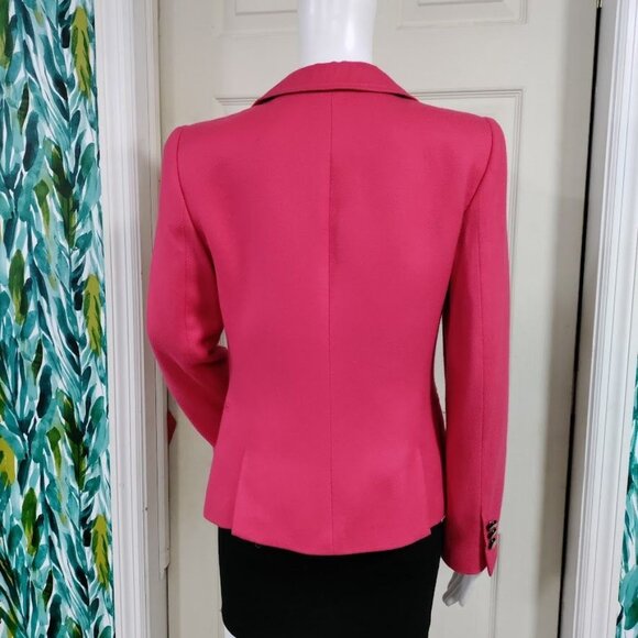 Giorgio Armani Cashmere Long Sleeve Peak Lapel Preppy Work Blazer Pink 36 - Picture 5 of 16